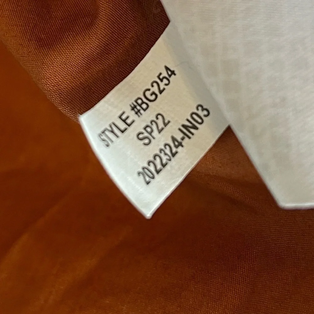 J. Crew Tie Sleeve Button Front Cotton Poplin Top Orange Size Medium